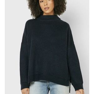 TOPSHOP Mock Neck Ribbed Sweater Sz 8-10 NWT